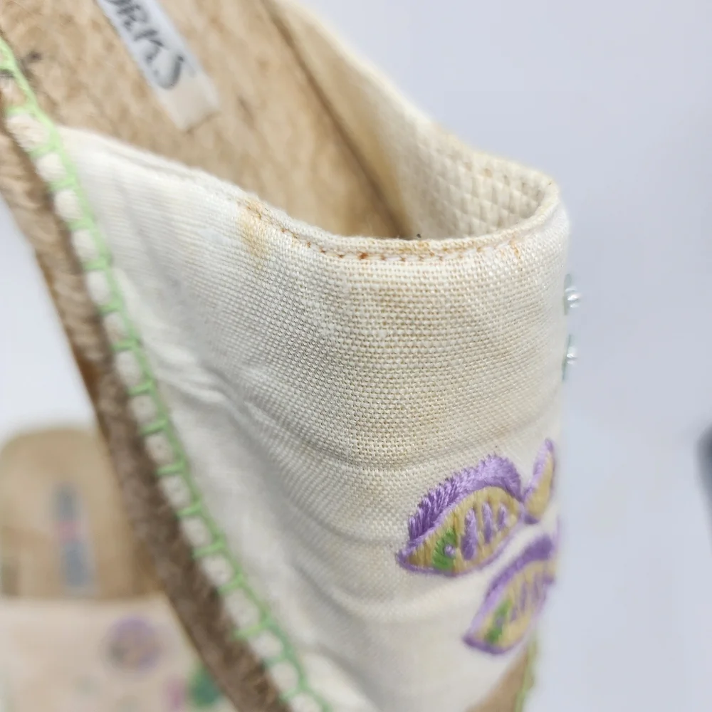 Swan Works Sandals Embroidered Fish Slide Womens 5‎